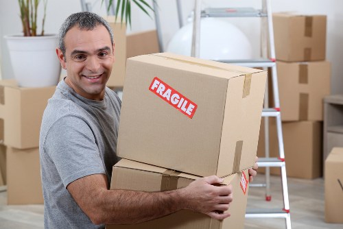 Home moving van and boxes for a residential move in Wandsworth