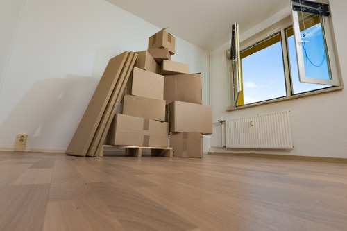 Household items being organized for a Wandsworth move