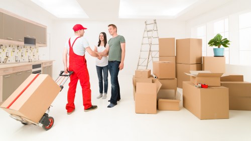 Packed boxes and furniture ready for house removals in Wandsworth