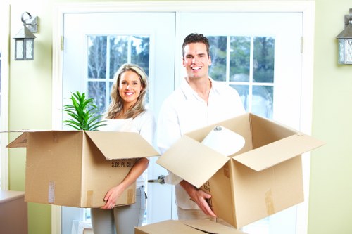 Furniture being placed into a new home during relocation